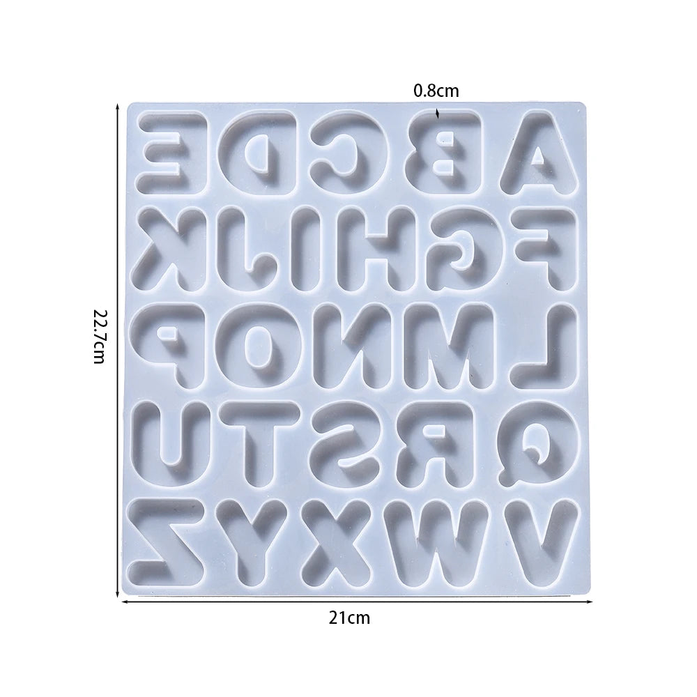 Alphabet Epoxy Resin Silicone Mold Letter Number Mould DIY Keychain Earring Pendant Epoxy Resin Jewelry Crafts Casting Mold -