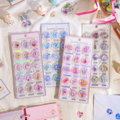 3 pcs/6 pcs Random 3D Creative Space Food Cartoon Round Relief Stickers Scrapbooking Diy Journal Cute Stationery Sticker