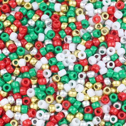 100/200/400pcs 6x9mm Solid Color Large Hole Pony Beads DIY Jewelry Making For Friendship Bracelets & Hair Braids Craft Suppli