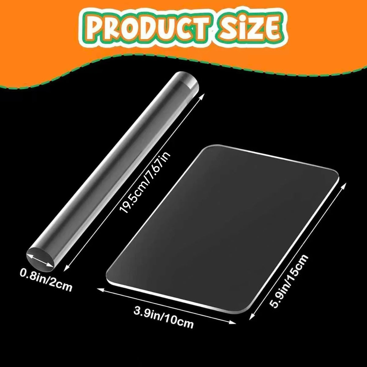 Acrylic Clay Roller with Acrylic Sheet Acrylic Round Clay Non-Stick Rollers for Shaping and Sculpting, Polymer Clay Craft Too