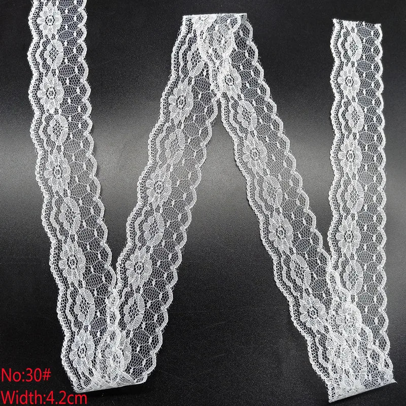 10 Yards 38 Kinds of White Lace Ribbon African Lace Fabric DIY Webbing Decoration Gifts Packing Sewing Clothes Material Craft