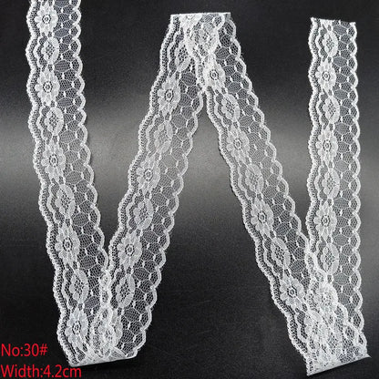 10 Yards 38 Kinds of White Lace Ribbon African Lace Fabric DIY Webbing Decoration Gifts Packing Sewing Clothes Material Craft