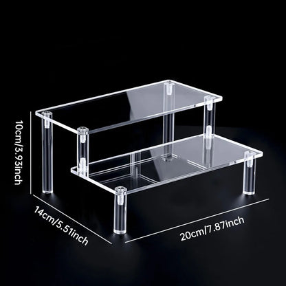 1-5 Tier Acrylic Display Stand Perfume Doll Clay Figurine Blind Box Storage Rack Transparent Ladder Makeup Organization W-2 -