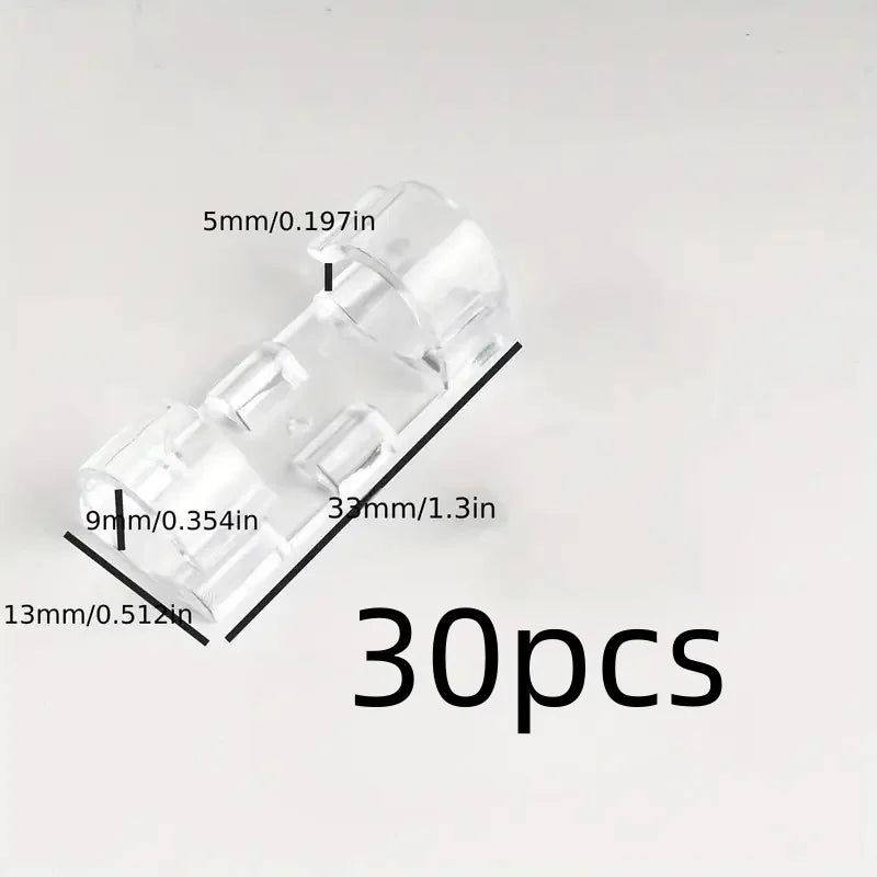 Clear Plastic Cable Clips - Transparent Wire Organizers for Wall & Desk Cable Management, Adhesive Cord Holders