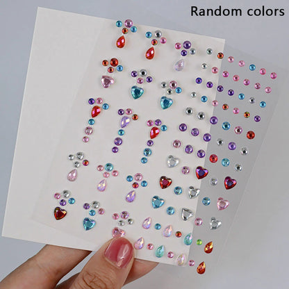 1Sheet 3D Dreamy Shell Pearl Gems Face Stickers Sparkling Mermaid Diamond Temporary Tattoos DIY Body Art Stage Makeup Rhinest