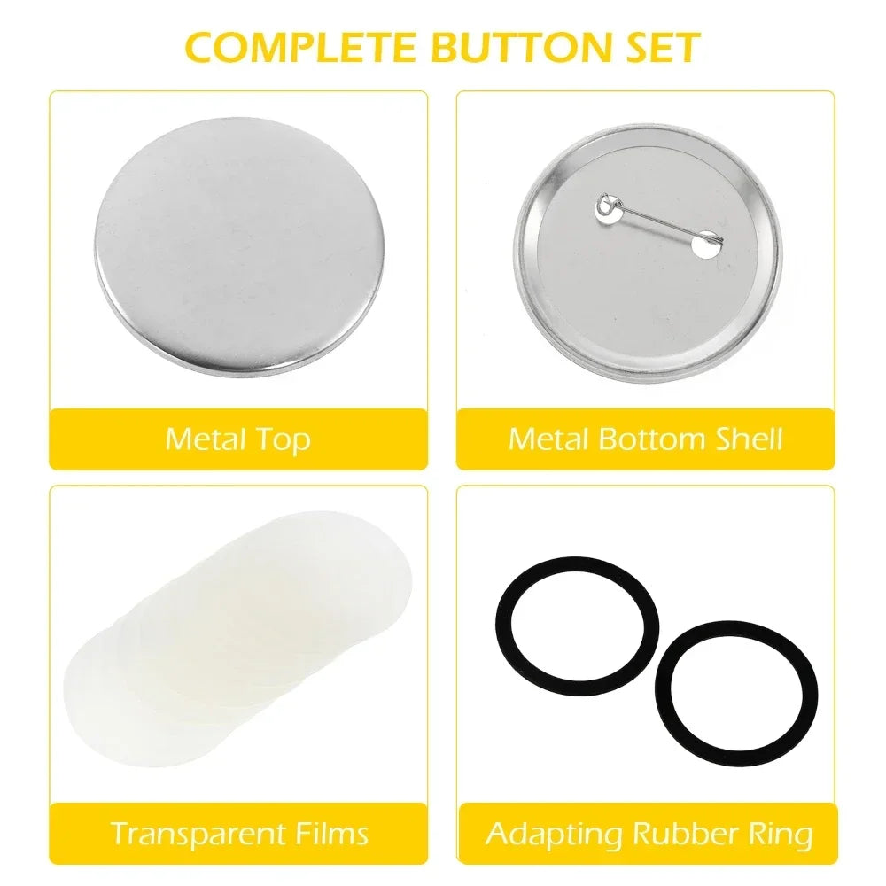 100Pcs Badge Button Parts Material Supplies 25mm 32mm 37mm 44mm 58mm 75mm for DIY Clothes Handbag Badge Button Decoration