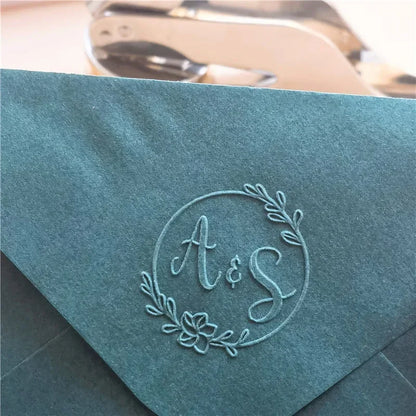 Customize Embossing Stamp Wedding Monogram Embosser Stamp,Personalized 2 initials Embosser Stamp,Wedding gift,hand held embos