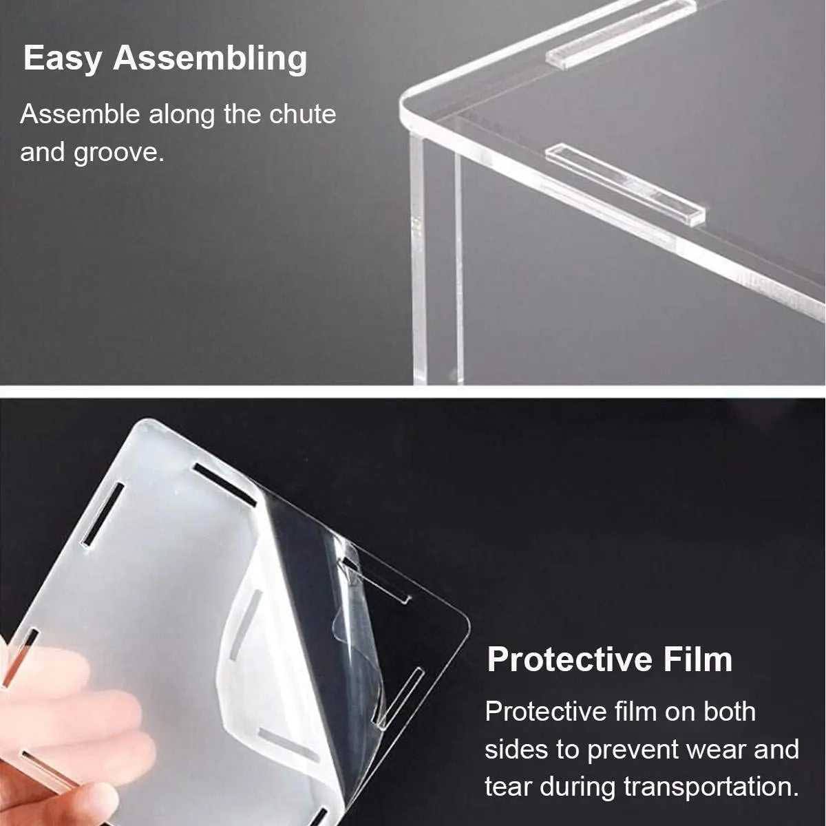 Acrylic Display Case Clear Display Box Countertop Cube for Collectibles, Action Figures, Mini Figurines Protection