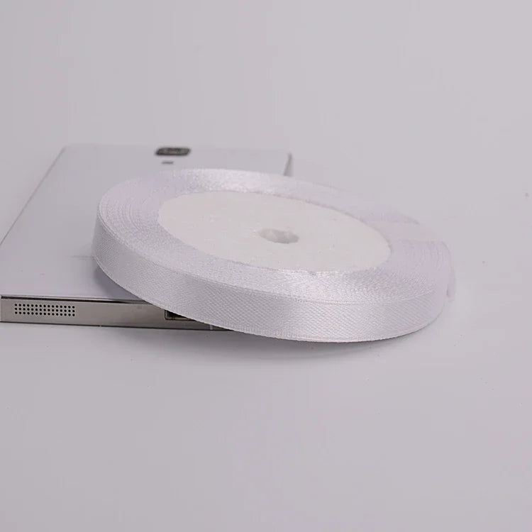 (25yards/roll)6mm-75mm White Silk Satin Ribbons Wedding Decorative Ribbon Gift Wrapping DIY Handmade Materials 9 Size - 10mm 