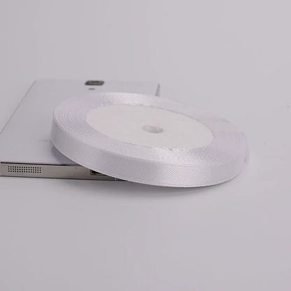 (25yards/roll)6mm-75mm White Silk Satin Ribbons Wedding Decorative Ribbon Gift Wrapping DIY Handmade Materials 9 Size - 10mm 