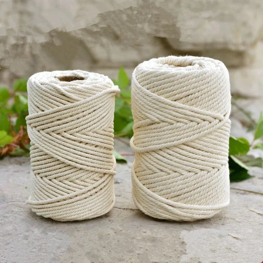 Handmade Macrame Boho decor 1/2/3/4/5/6/8/10mm Cotton Beige thread Cord Rope Twisted String DIY Home Wedding decoration suppl