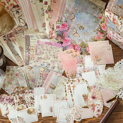 Mr Paper 400pcs Garden Post Office Collection Light Paper Material Pack DIY Handbook Collage Journal Notebook Scrapbook Envel