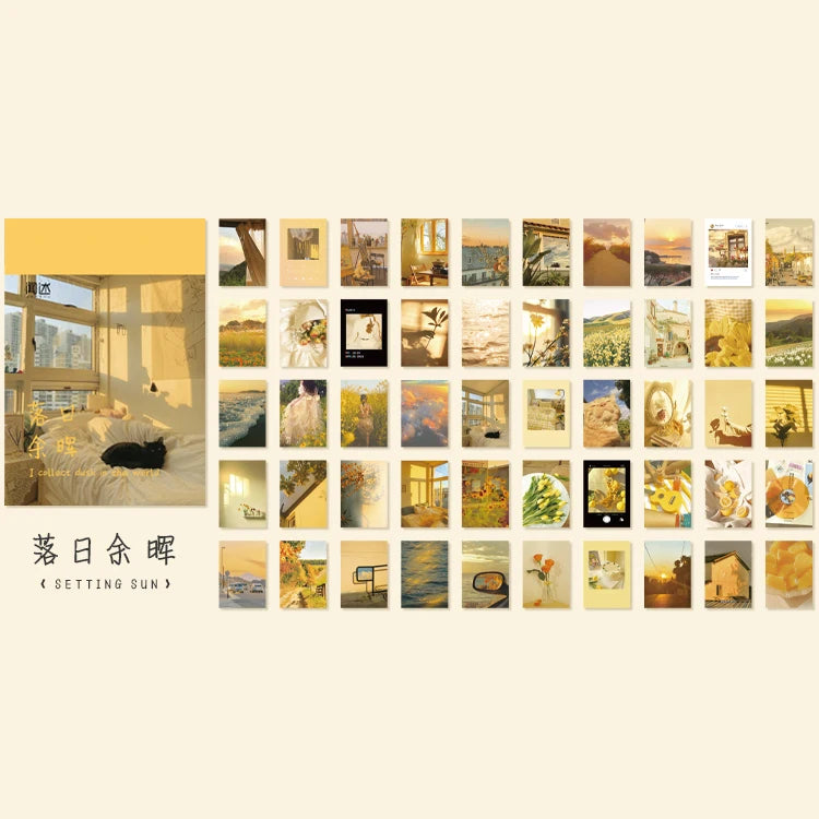 Yoofun 50 Sheets Natural Scenery&Art Paintings Stationery Stickers Book Aesthetic Landscape Cute Scrapbooking Planner Journal