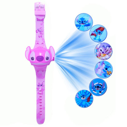 3D Cartoon Stitch Kids Watches For Girls Projection Unicorn Mickey Children Watch Digital Clock Gift montre enfant