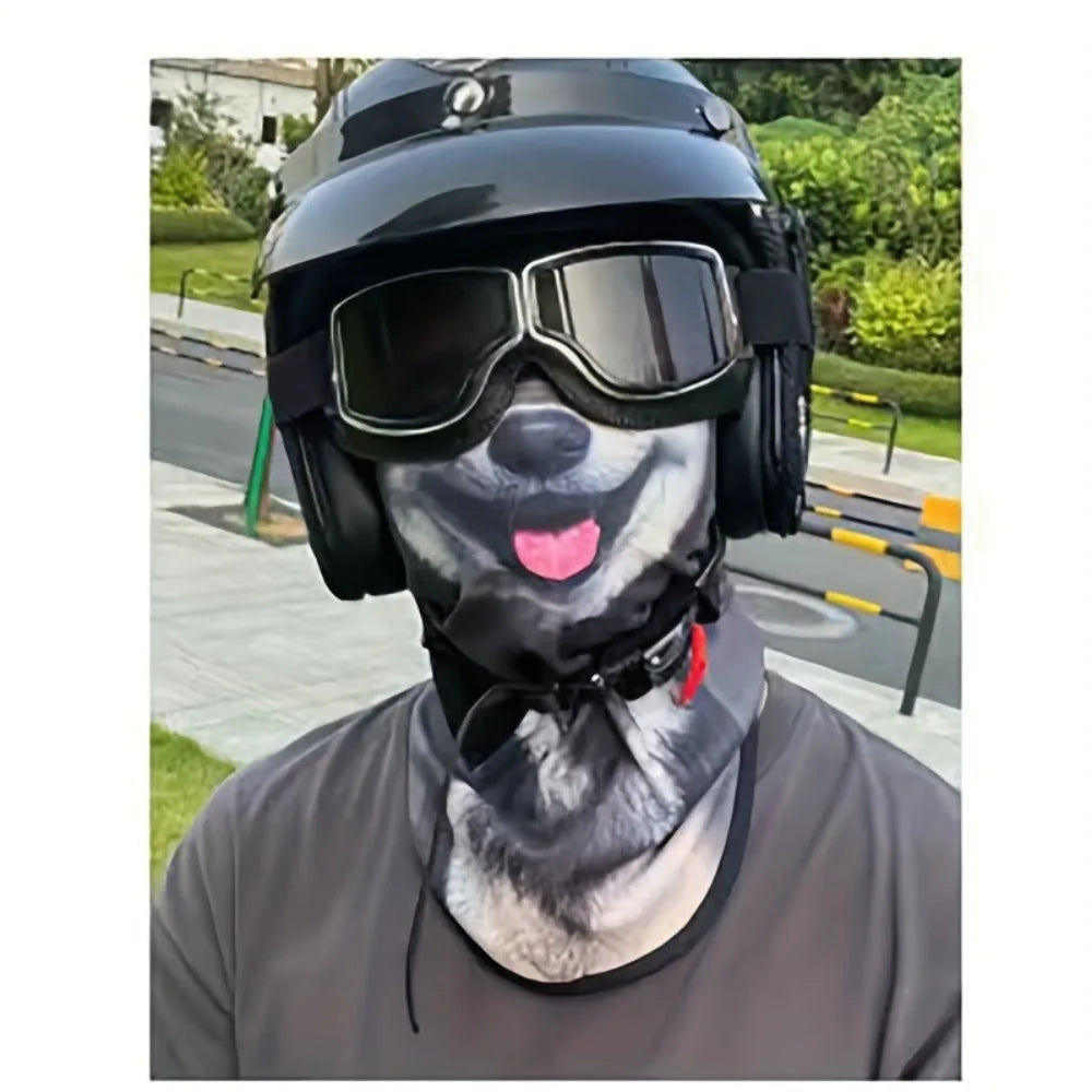 3D Animal Cat Design Summer Full Face Neck Protector Sun Shield Breathable Quick Dry Polyester Helmet Liner for Outdoor Cycli