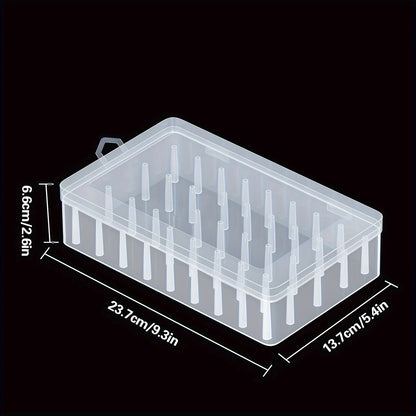 42 Roll Sewing Thread Storage Box, Transparent PP Plastic embroidery Sewing Set Storage Box, Portable Large Capacity - 42ZXH