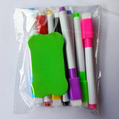8-Color Dry Erase Whiteboard Markers with Magnetic Eraser, Suitable for Office Whiteboards, Calendars, Class, Holiday Gifts