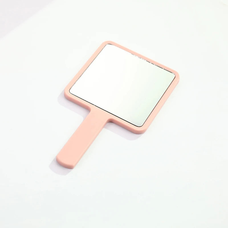 1PC Eyelash Extension Handheld Makeup Mirror Square Makeup Vanity Mirror with Handle Hand Mirror SPA Salon Compact Mirrors - 