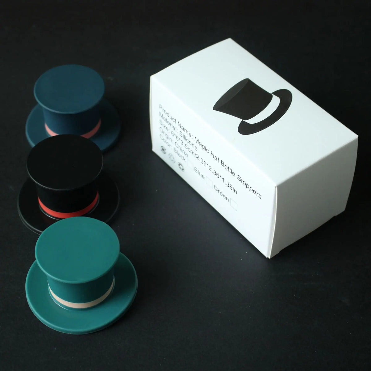 Magic Hat Wine Bottle Stopper Seal Cork Cover Silicone Wine Bottle Stopper Kitchen Tools - 3 colors in box