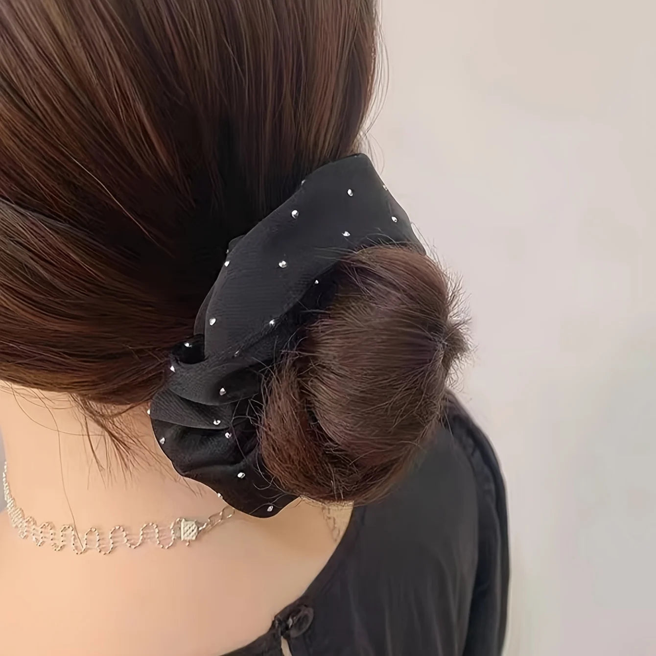 1/3PCS Satin Scrunchies With Rhinestones Decor - Soft And Comfortable Hair Ties For Ponytail And Hair Accessories