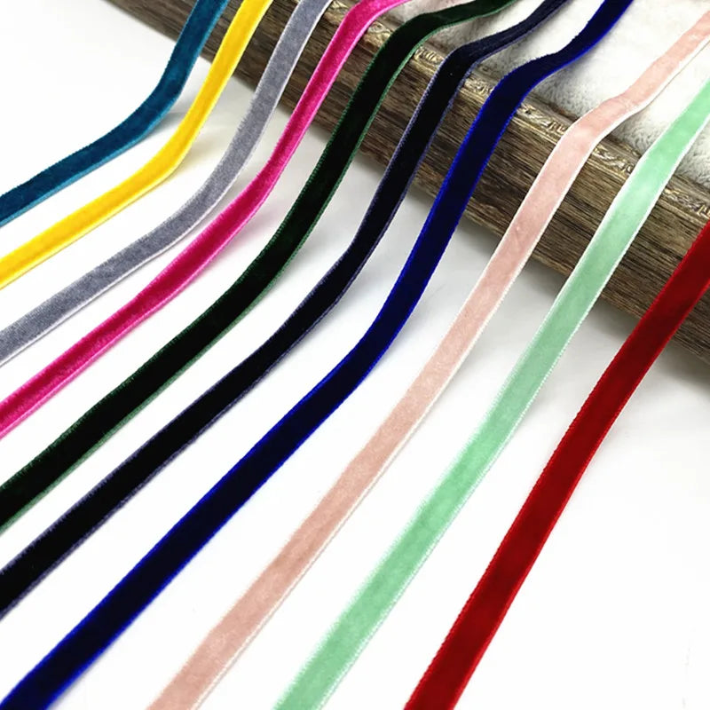 6-38mm Velvet Ribbon Wedding Party Decoration Handmade Gift Wrapping Hair Bowknot DIY Christmas #RoLi03