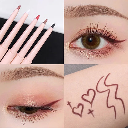 Matte Red Brown Eyeliner Gel Pencil Ultra-thin Long Lasting Quick Dry Smooth Eye Shadow Lying Silkworm Pen Makeup Cosmetics -