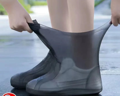 1 Pair Silicone WaterProof Shoe Covers Lip-resistant Rubber Rain Boot Rain Gear Overshoes Accessories for Outdoor Rainy Day -