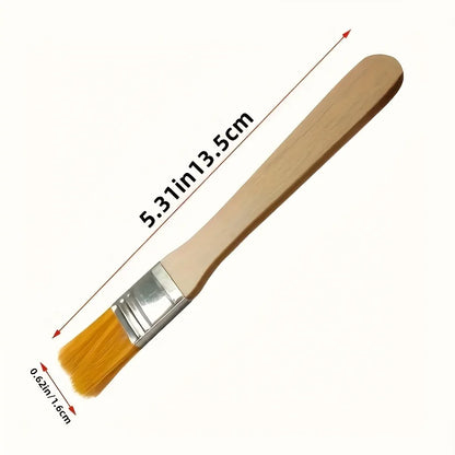 10Pcs Wooden Handle Nylon Bristle Paint Brush for Oil Painting, Dusting and Cleaning - Unrechargeable Hand Tool Set Without B