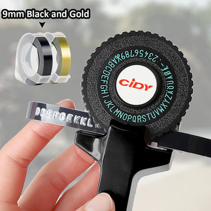 C101 3D Embossing Typewriter Labeling Machine Manual Labeller Compatible Dymo Printer Labels for Dymo 12965 Label Make