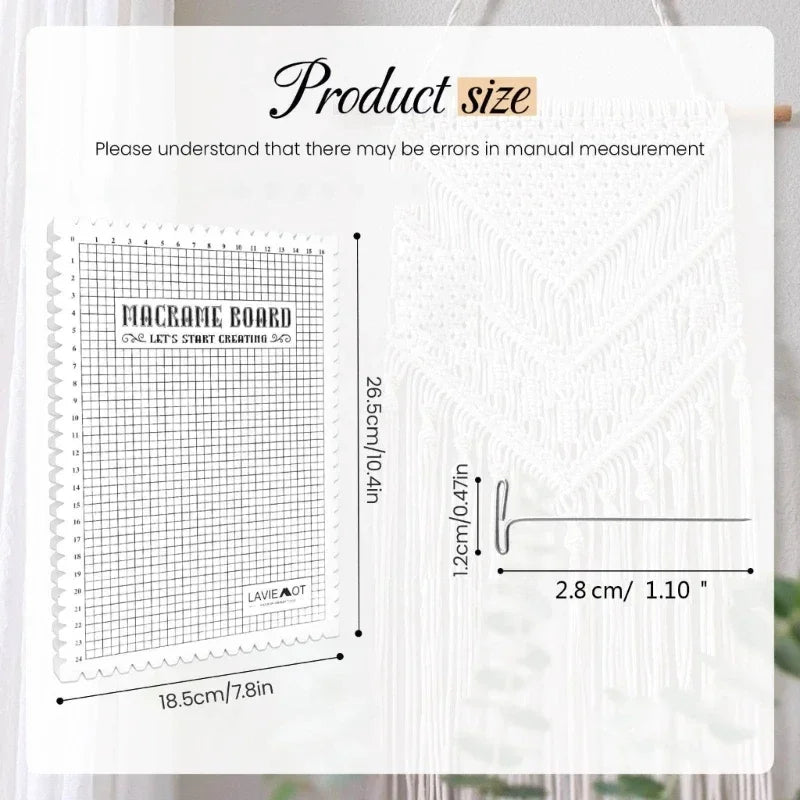 Creative Macrames Board Handcraft Knitting String Grided Boards Mat DIY Woolen
