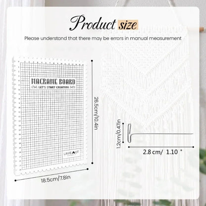 Creative Macrames Board Handcraft Knitting String Grided Boards Mat DIY Woolen