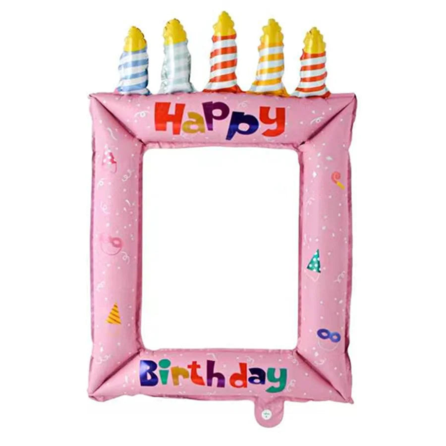 28inch Princess Theme Balloon Photo Frame, Selfie Photography Backdrop Prop Balloons, for Birthday Party Celebrations Decorat