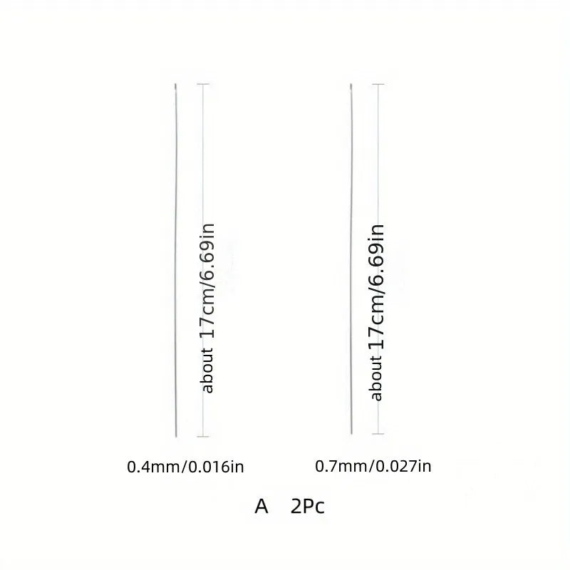 2pcs Beaded Needles With Steel Needles, Long And Thin Beaded Leads, Side Threaded Hooks And Beads For DIY Handmade Jewelry