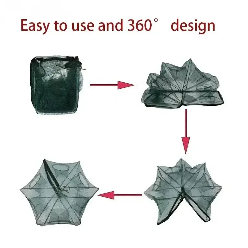 Mesh For Fishing Net/Tackle/Cage Folding Crayfish Catcher Casting/Fish Network Crab/Crayfish/Shrimp/Smelt/Eels Traps Fishing