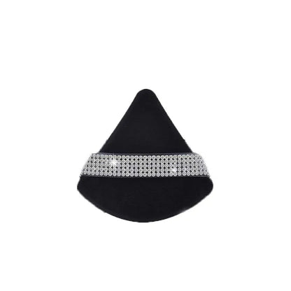 Diamond Triangle Velvet Setting Puff Ribbon Detail Powder Sponge Smooth Finishing Soft Puff for Loose Pressed Powder Applicat
