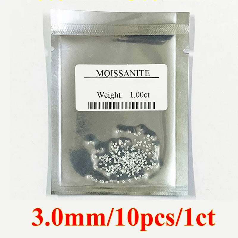 [ Full Size 0.7mm-20mm ] 1CT Small Size Loose Moissanites Stones D Color VVS1 Gemstone Lab Grown Moissanite Diamonds - 3.0mm-