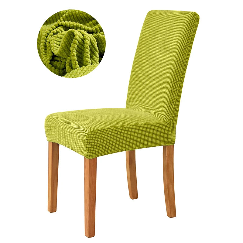 Elastic Dining Room Chair Cover Stretch Thick Jacquard Kitchen Chair Cover Slipcover For Dining Kitchen Hotel Wedding Banquet