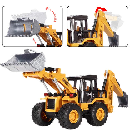 Engineering Diecast Toys for Boys Alloy+Plastic Tractor Excavator Backhoe Crane Bulldozer Kids Truck Children Vehicle Model G