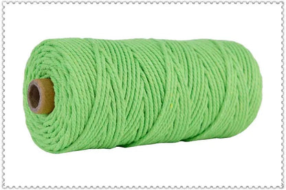 Handmade Boho Decor 3mm 100% Colorful Cotton Cord Rope Thread Twisted Macrame String DIY Home Wedding Decoration Supply 110 Y