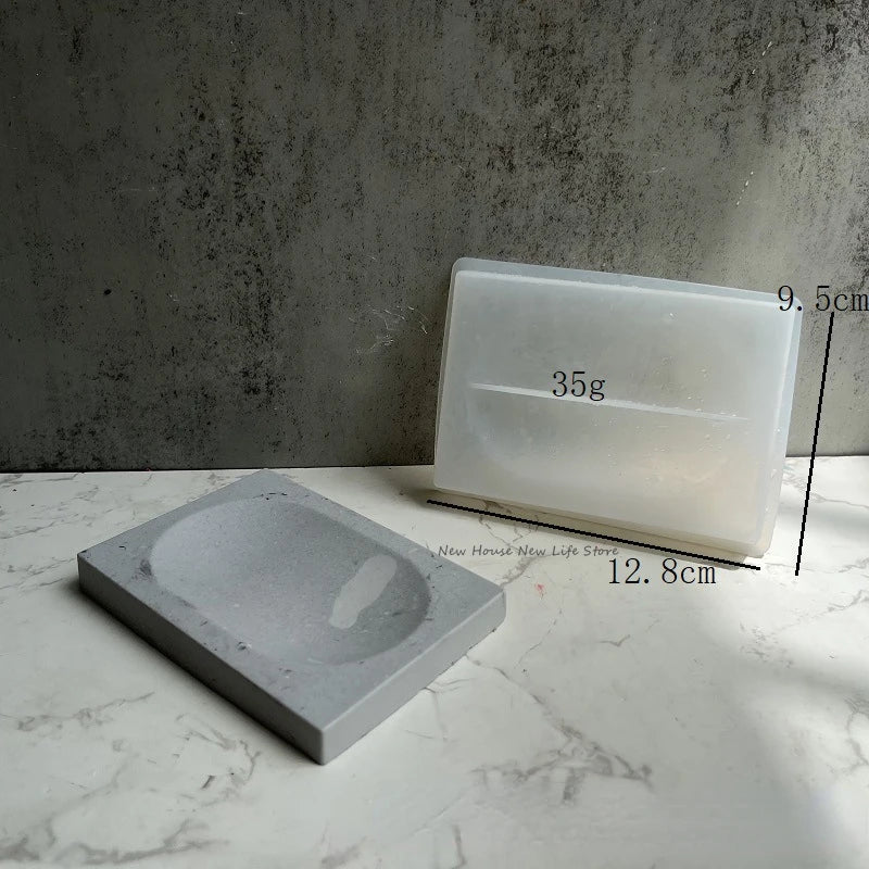 Soap Storage Tray Concrete Silicone Molds Square Soap Dish Plate Resin Epoxy Moulds Handmade Cement Plaster Soap Box Holder M
