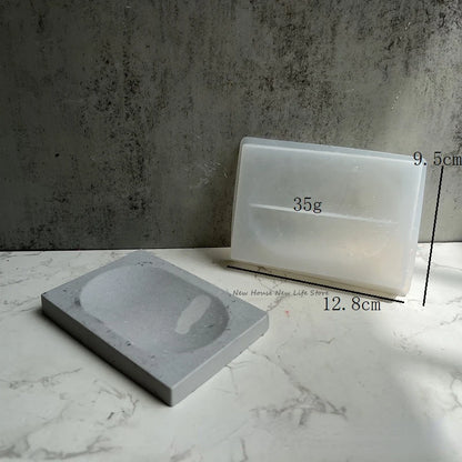 Soap Storage Tray Concrete Silicone Molds Square Soap Dish Plate Resin Epoxy Moulds Handmade Cement Plaster Soap Box Holder M