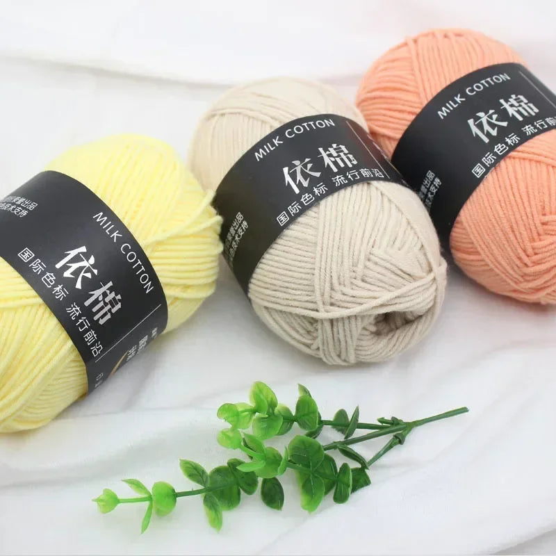 50g 4ply Milk Cotton Knitting Wool Yarn Needlework Dyed Lanas For Crochet Craft Sweater Hat Dolls Sewing Knitting Tools