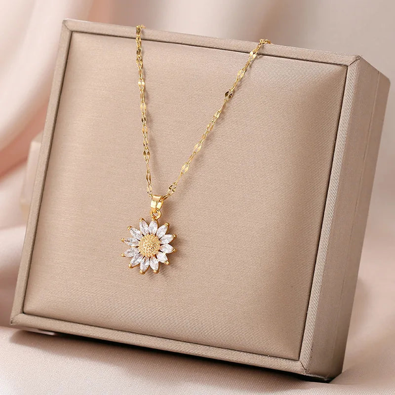 Elegant Sunflower Necklace Gift Set - Celebrate Love, Loyalty