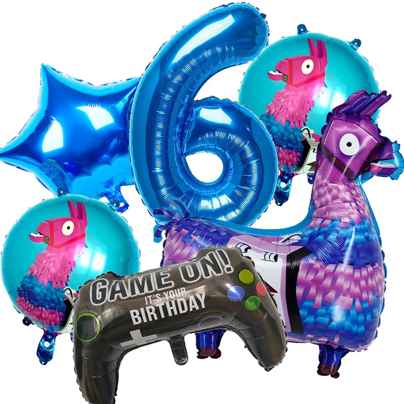 Video Game Fortnitions Birthday Party Decoration Cartoon Alpaca Llama Plate Tablecloth Baby Shower Kids Favors Party Supplies