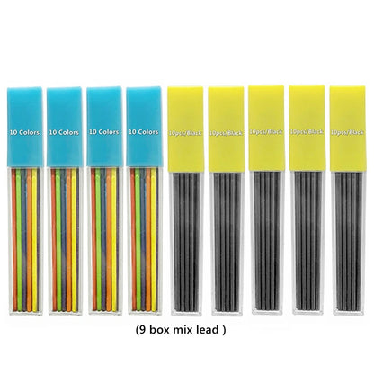 2.0 mm Mechanical Pencils Set 2B Automatic Student Pencils with Sharpener Color Pencil Leads School Pens Kawaii Cute Statione