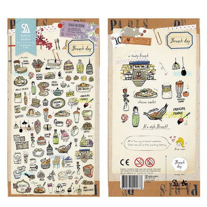Suatelier Foods Stickers Aesthetic Scrapbooking Cute Junk Journal Ephemera Korean Deco Sticker Planner Diary DIY Craft Suppli