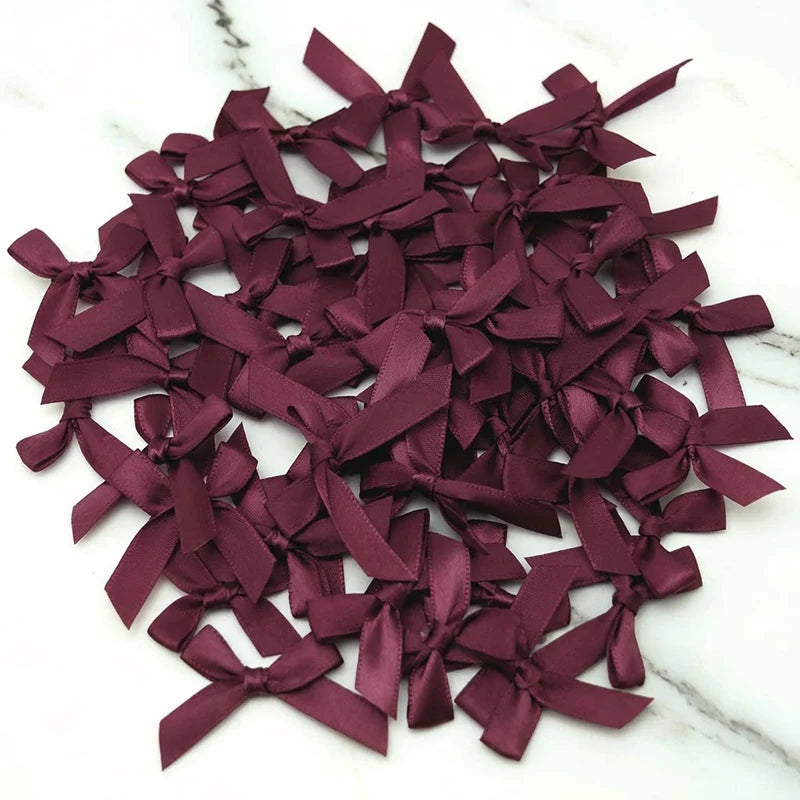 4x4cm Colourful Bows Small Size Polyester Satin Ribbon Bow Flower DIY Craft Decoration