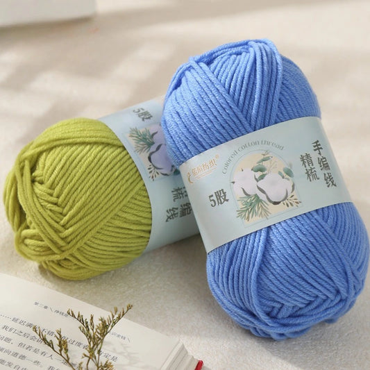 Crochet Yarn, 50g Milk Cotton Yarn, Soft Crochet Thread for Doll Clothes, Skin Friendly Yarn for Beginners, Warm Acrylic Croc