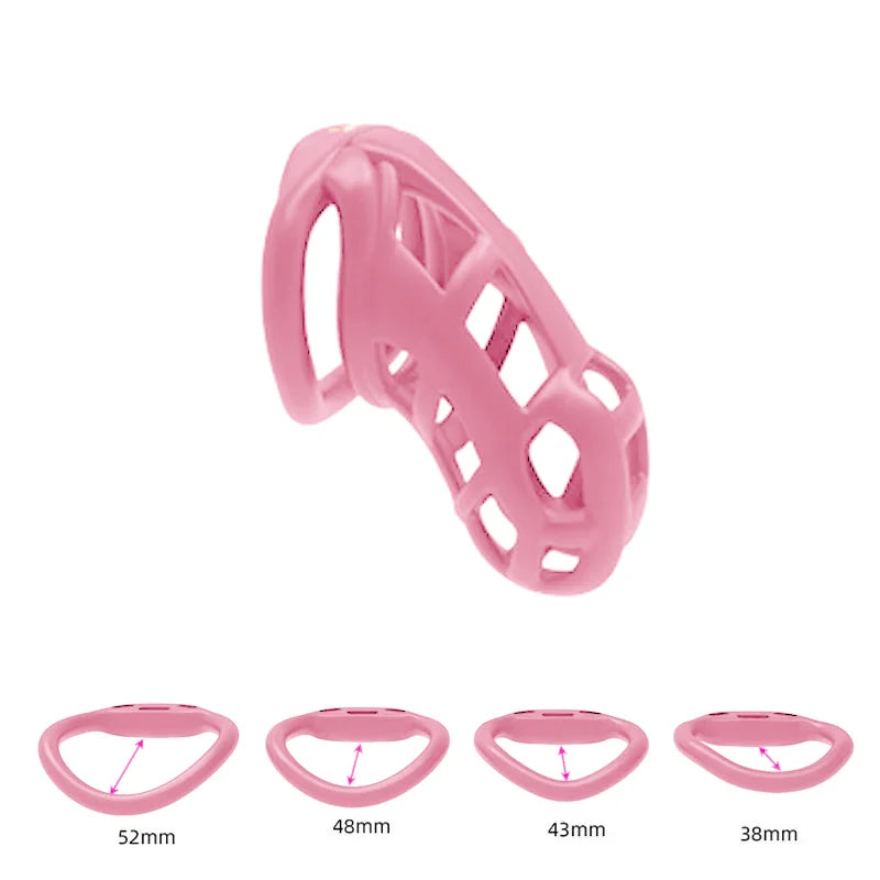 Chastity Men's Lock Chaste Vessel Black Light Pvc Penile Ring Snap Ring Multi Size Cage SM Sex Toys BDSM 3D Invisible Lock
