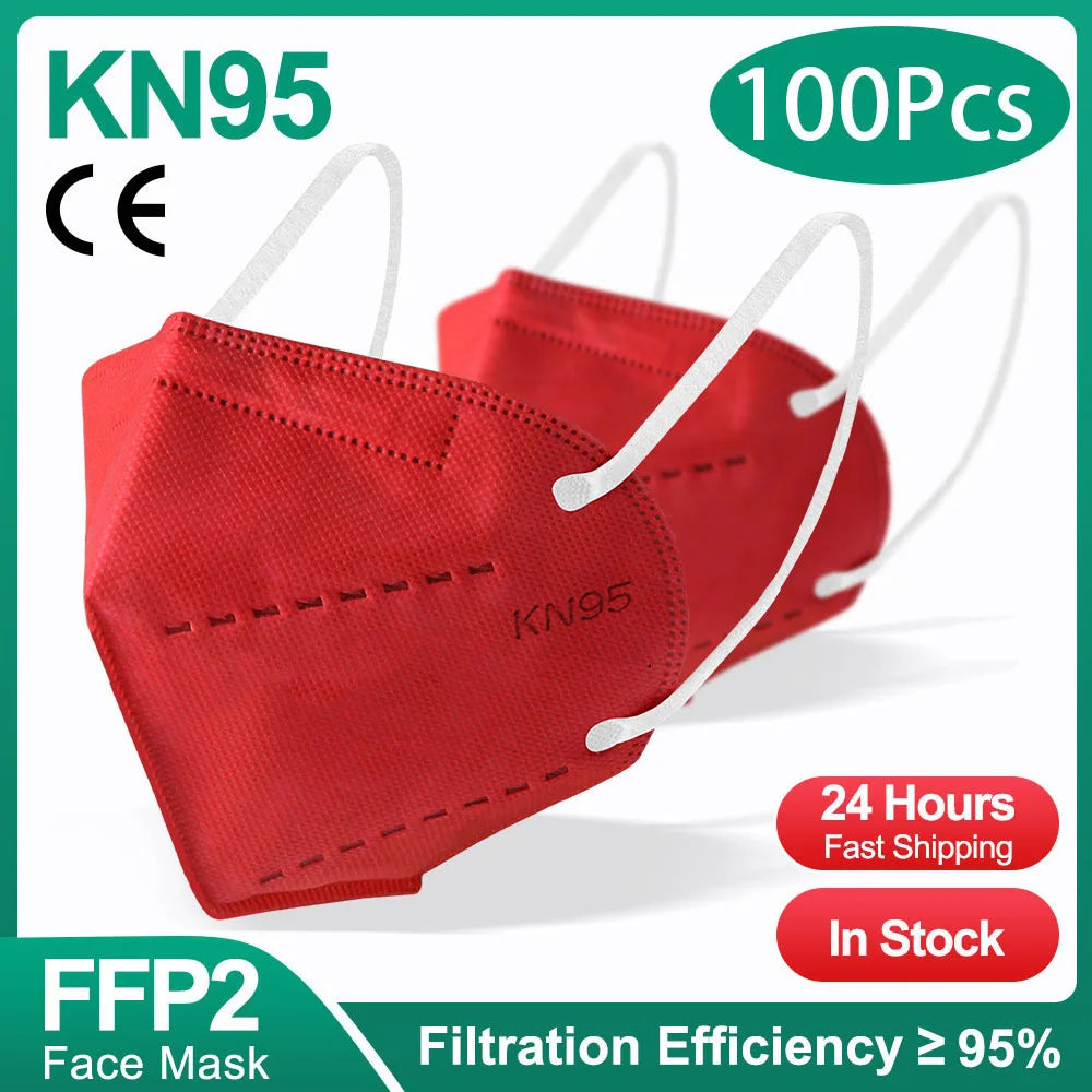 10-200Pcs FFP2 Masks kn95 Mascarillas KN95 Face Mask Filter 5Layers mascarillas quirurgicas homologadas Reusable Black FFP2 M